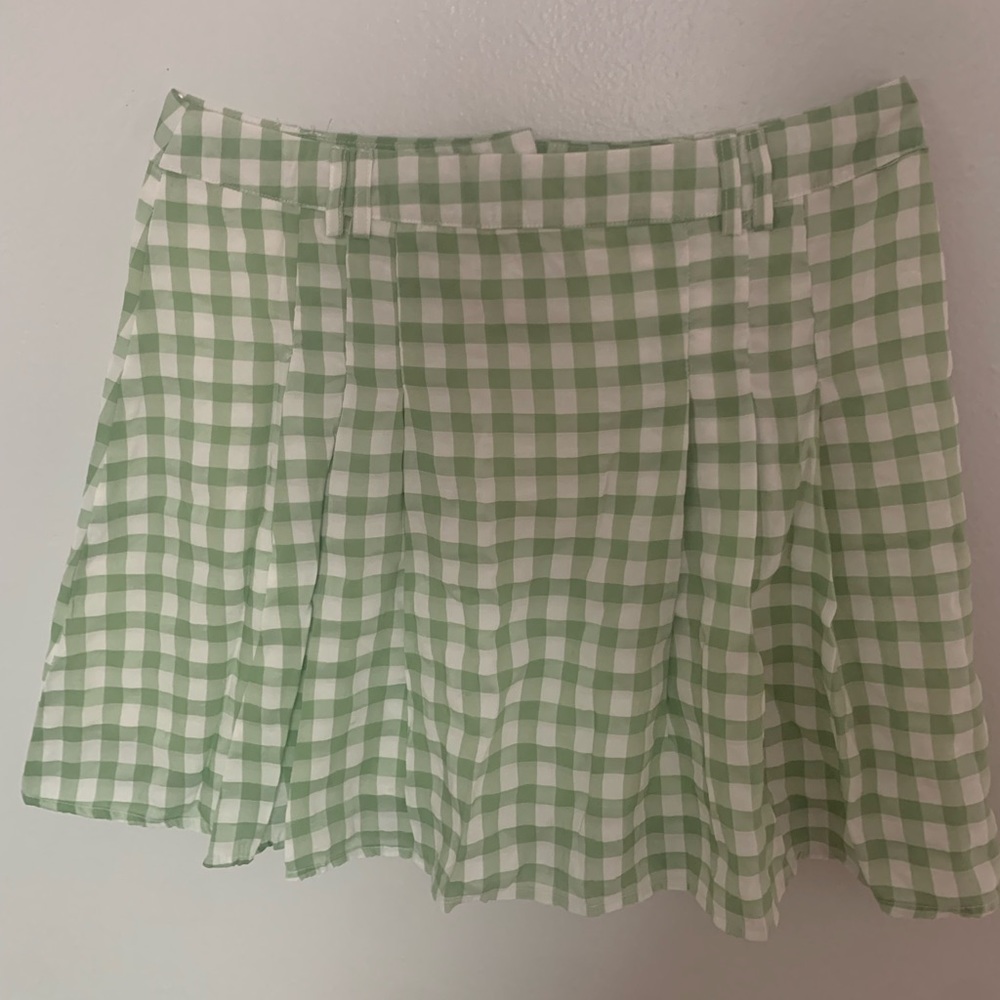 Green and white gingham princess polly skirt